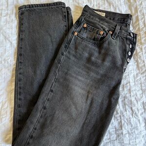 Levi's Off Black Straight Leg Jeans 501